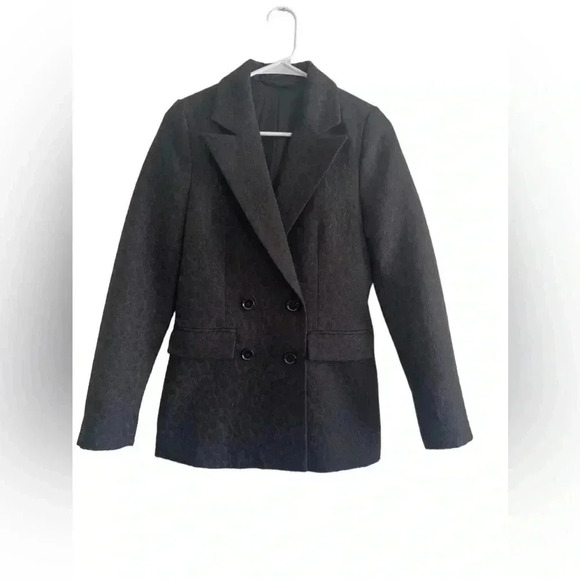 & OTHER STORIES Metallic Leopard Double Breasted Blazer - Size US 2 - Picture 5 of 9